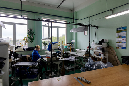 MINSK, BELARUS - 1 JUNE, 2019: sewing factory