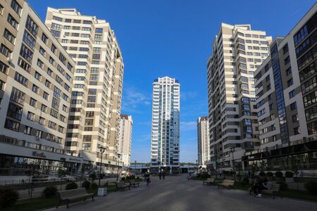 beautiful modern residential quarterの写真素材