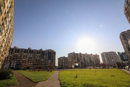 beautiful modern residential quarterの写真素材