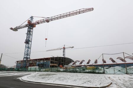 construction site of tennis courtsの写真素材
