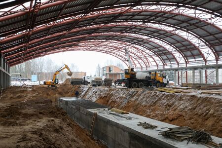 construction site of tennis courtsの写真素材