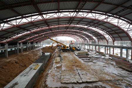 construction site of tennis courtsの写真素材