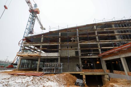 construction site of tennis courtsの写真素材
