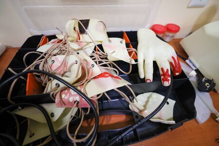 first aid training mannequinsの写真素材