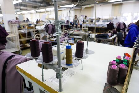 MINSK, BELARUS - 1 MARCH, 2020: coat and fur sewing factoryの写真素材