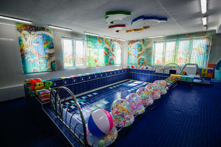 new pool in kindergarten without peopleのeditorial素材