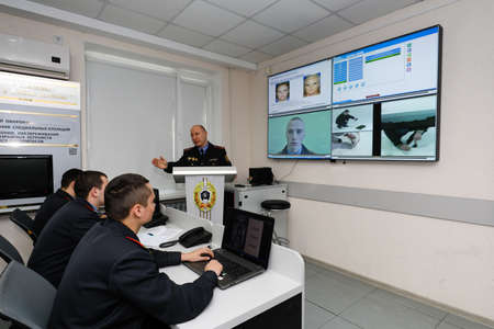 MINSK, BELARUS - 1 MARCH, 2020: cadets study at the police academyのeditorial素材