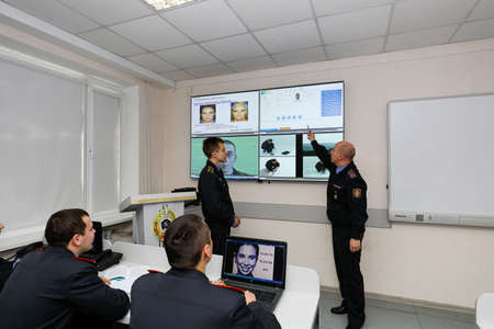 MINSK, BELARUS - 1 MARCH, 2020: cadets study at the police academyのeditorial素材