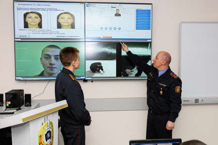 MINSK, BELARUS - 1 MARCH, 2020: cadets study at the police academyのeditorial素材