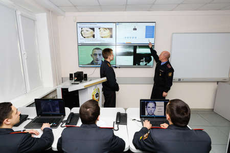 MINSK, BELARUS - 1 MARCH, 2020: cadets study at the police academyのeditorial素材