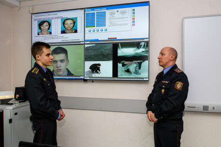MINSK, BELARUS - 1 MARCH, 2020: cadets study at the police academyのeditorial素材