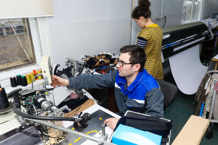 MINSK, BELARUS - 1 MARCH, 2020: coat and fur sewing factoryのeditorial素材
