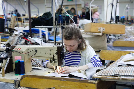 MINSK, BELARUS - 1 MARCH, 2020: coat and fur sewing factoryのeditorial素材
