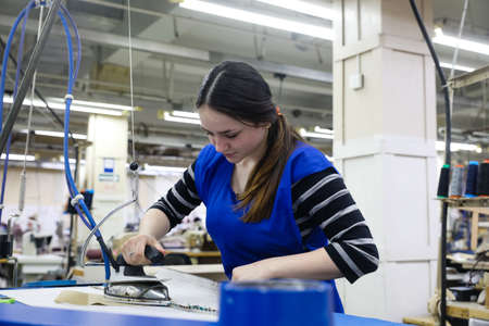 MINSK, BELARUS - 1 MARCH, 2020: coat and fur sewing factoryのeditorial素材