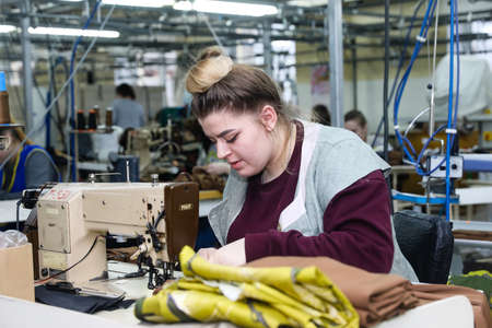 MINSK, BELARUS - 1 MARCH, 2020: coat and fur sewing factoryのeditorial素材