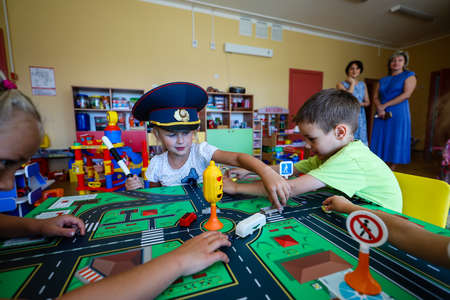 MINSK, BELARUS - 1 MARCH, 2020: little children in kindergartenのeditorial素材