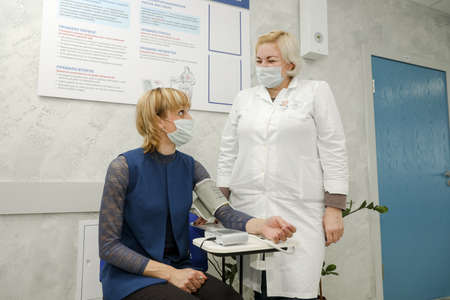 MINSK, BELARUS - 1 March, 2022: gynecological hospital working during coronavirusのeditorial素材