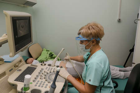 MINSK, BELARUS - 1 March, 2022: gynecological hospital working during coronavirusのeditorial素材