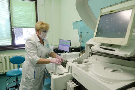 MINSK, BELARUS - 1 March, 2022: gynecological hospital working during coronavirusのeditorial素材