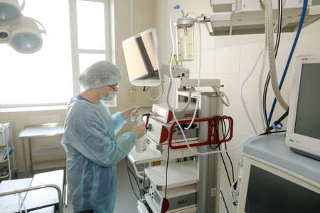 MINSK, BELARUS - 1 March, 2022: the hospital is working in conditions of coronavirusのeditorial素材