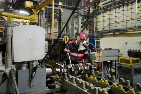 MINSK, BELARUS - 18 FEBRUARY, 2022: car engine factoryの写真素材
