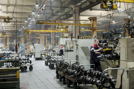 MINSK, BELARUS - 18 FEBRUARY, 2022: car engine factoryの写真素材