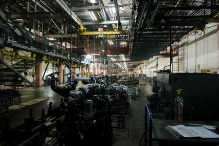 MINSK, BELARUS - 18 FEBRUARY, 2022: car engine factory