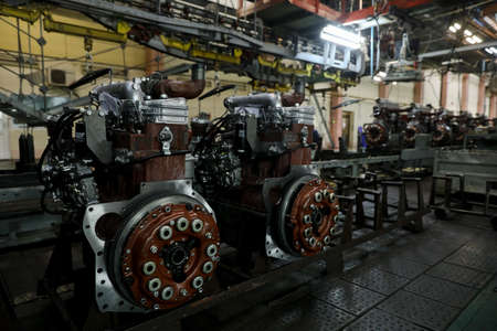 MINSK, BELARUS - 18 FEBRUARY, 2022: car engine factoryの写真素材