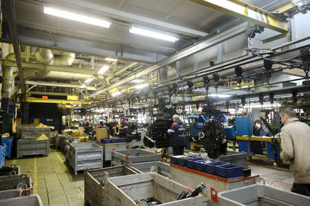 MINSK, BELARUS - 18 FEBRUARY, 2022: car engine factoryの写真素材