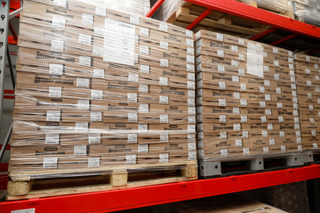 MINSK, BELARUS - 9 SEPTEMBER, 2022: warehouse with productsの写真素材