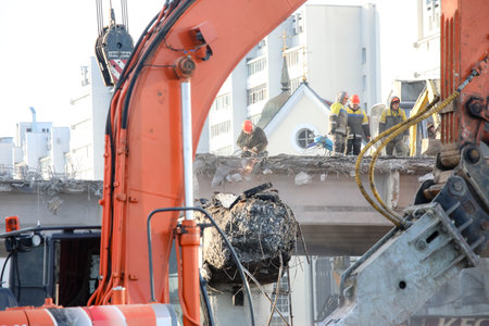 MINSK, BELARUS - 9 SEPTEMBER, 2022: repair of the destroyed bridge