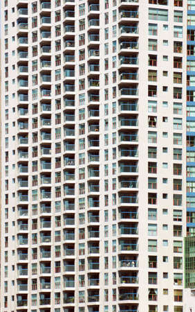 glass wall of a high-rise building in downtown Torontoの写真素材