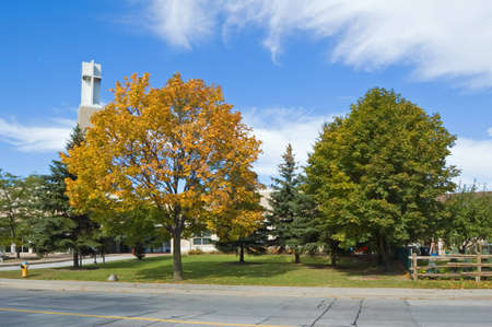 Church on small street of Torontoの写真素材