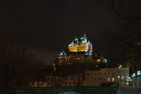 Chateau Frontenac at the night, Quebec City, Canada.のeditorial素材