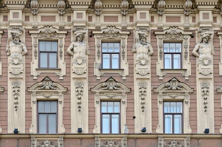Historical buildings and streets in St. Petersburg, Russiaの写真素材