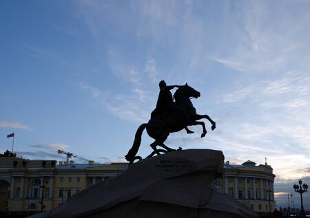 Monument of Russian emperor Peter the Greatの写真素材