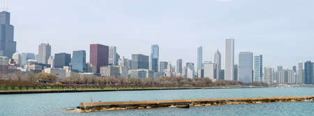 View of buildings on downtown Chicagoの写真素材
