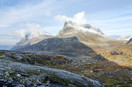 Mountain and highland in Norway at fall time