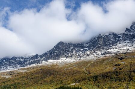 Mountain and highland in Norway at fall time