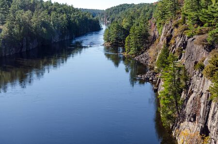French river during the fall season