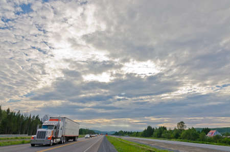 Highway in North part of New Brunswick, Canadaの写真素材