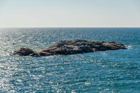 Rocky shore of Superior Lake, Canadaの写真素材