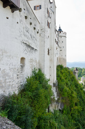 Hohensalzburg castle above Salzburg old town, Austriaのeditorial素材
