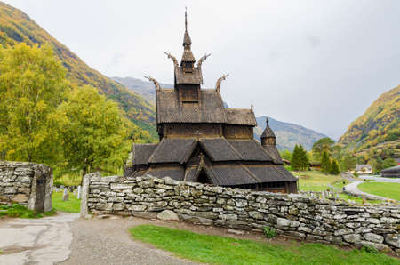 Borgund Stave church. Built in 1180 to 1250, Norwayの写真素材