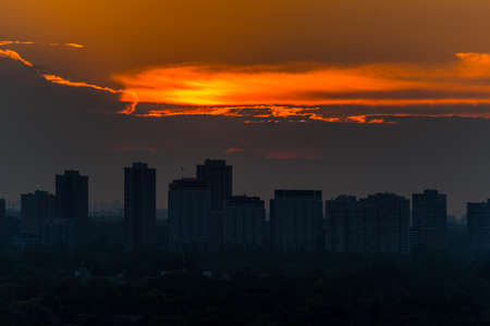 A view of the condominiums on the shore of Lake Ontario in Toronto, Canada.の写真素材