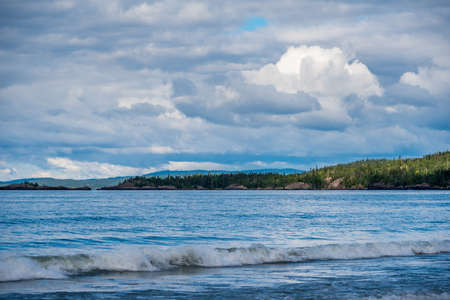 Sandy beach and shore of  Superior Lake. Canadaの写真素材