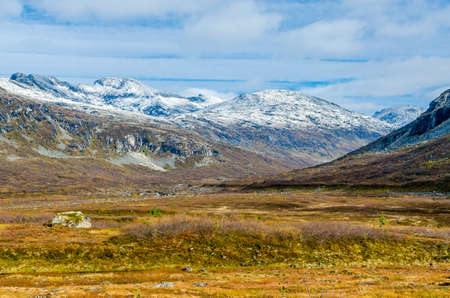 Mountain and highland in Norway at fall timeの写真素材