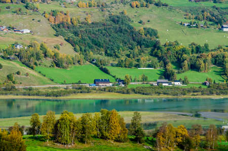 View of the mountain river. Norway.