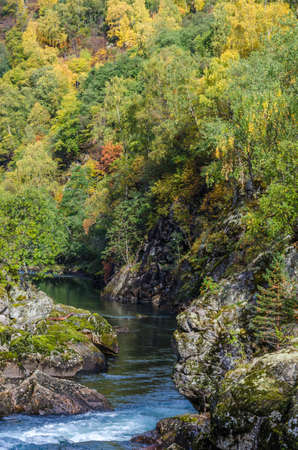 View of the mountain river. Norway.