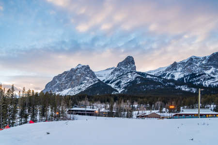 Nordic Centre in Rocky Mountains near Canmore, Alberta, Canadaの写真素材
